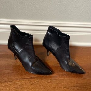 Jimmy Choo Black Leather Heeled Booties Size 37.5